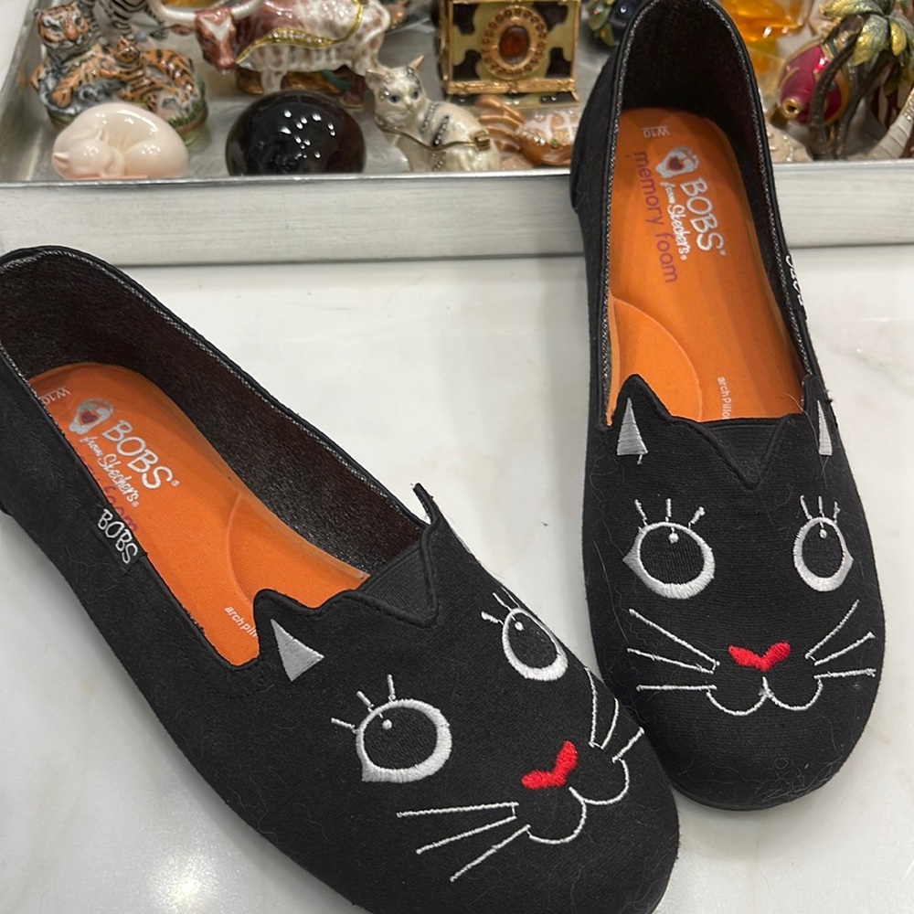 Bobs from Skechers memory foam kitty slip ons